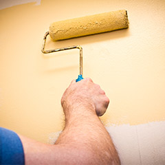 Painting wall with roller