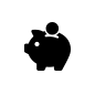 Animated piggy bank icon