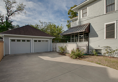 Freshly repainted garage