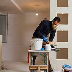 Man prepping paint