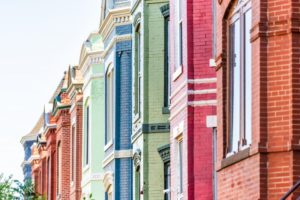 painted brick townhomes 