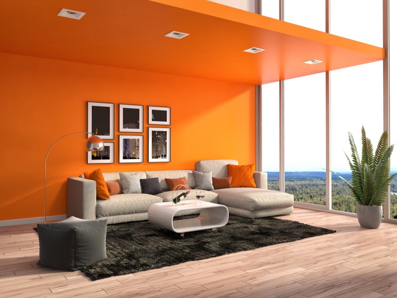 home with orange interior